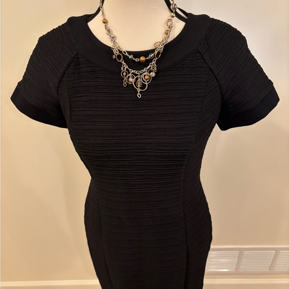 Maeve Anthropologie Black Textured Mini Bodycon Dress